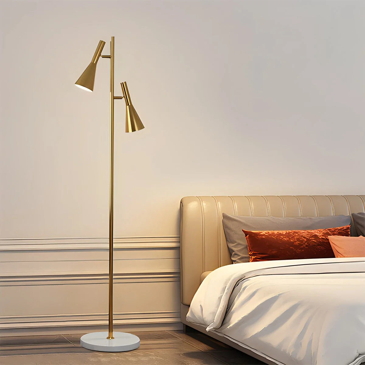 Antizer 2-Bulb Adjustable Pole Floor Lamp
