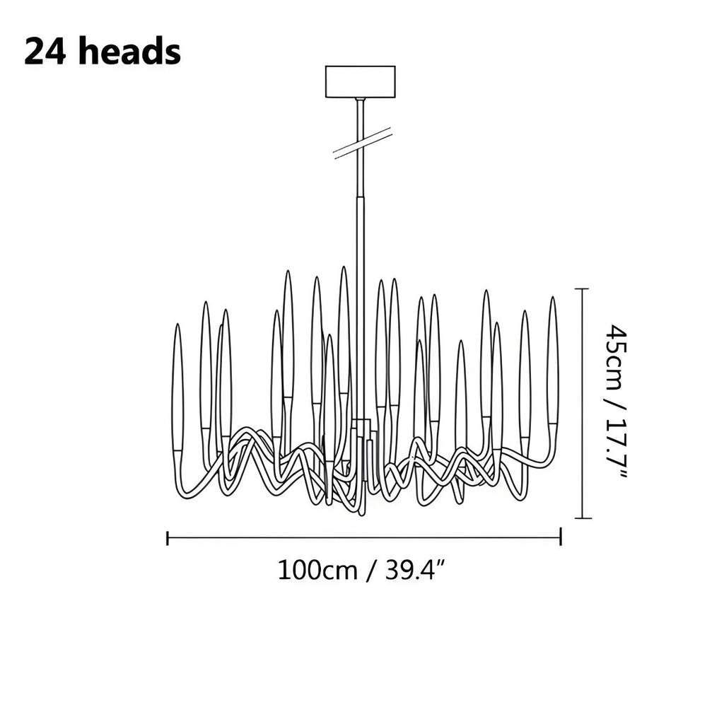 Antizer Modern Branch Chandelier & Floor Lamp