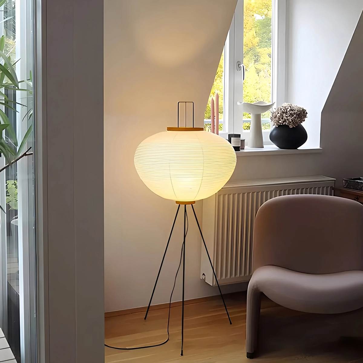 Antizer Rice Paper Art Floor & Table Lamp