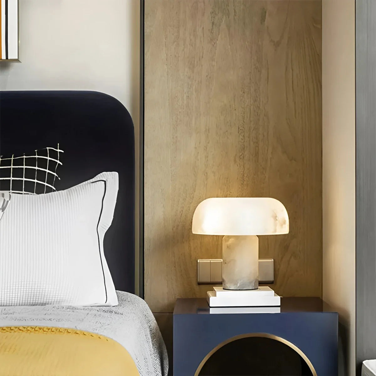 Antizer Creative Mushroom Shaped Spanish Alabaster Table Lamp