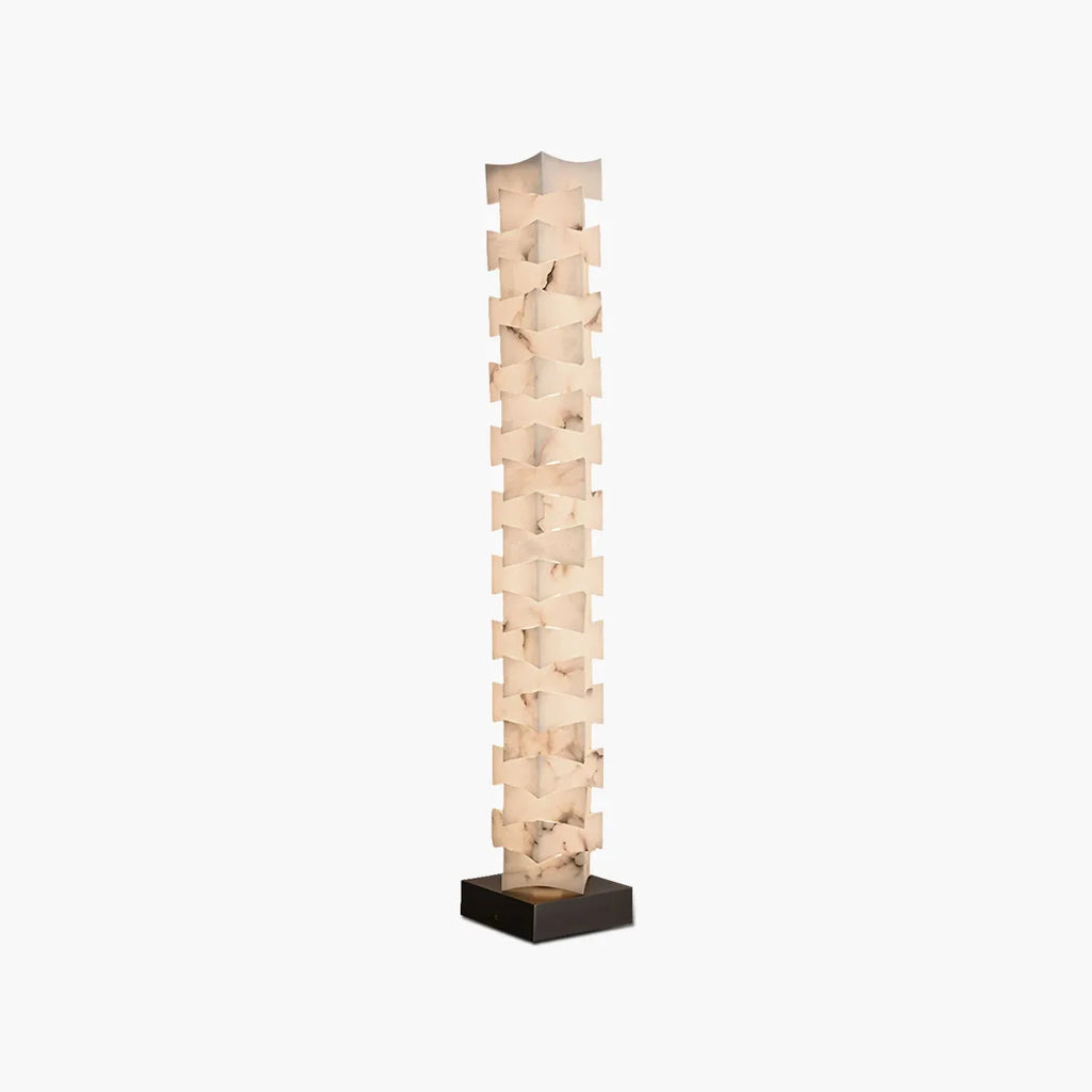 Antizer Creative Stacked Spanish Alabaster Squares Floor Lamp