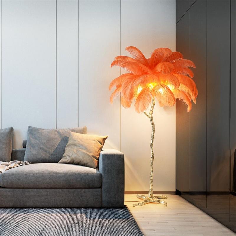 Antizer Feather Palm Tree Floor Lamp for Living Room