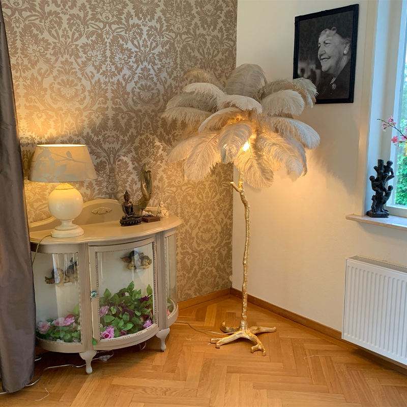 Antizer Feather Palm Tree Floor Lamp for Living Room