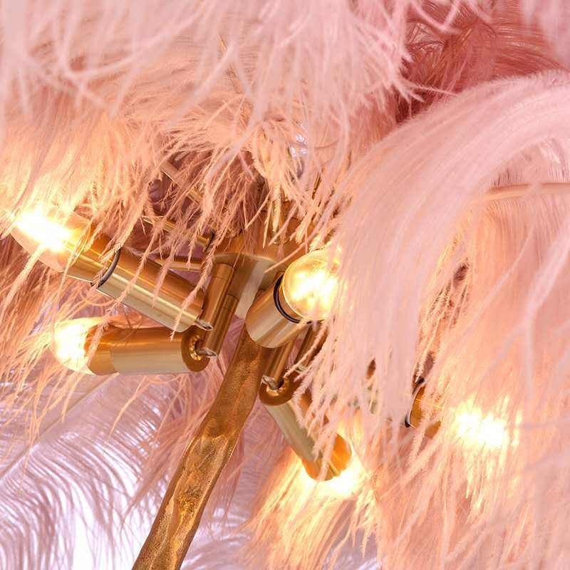 Antizer Feather Palm Tree Floor Lamp for Living Room