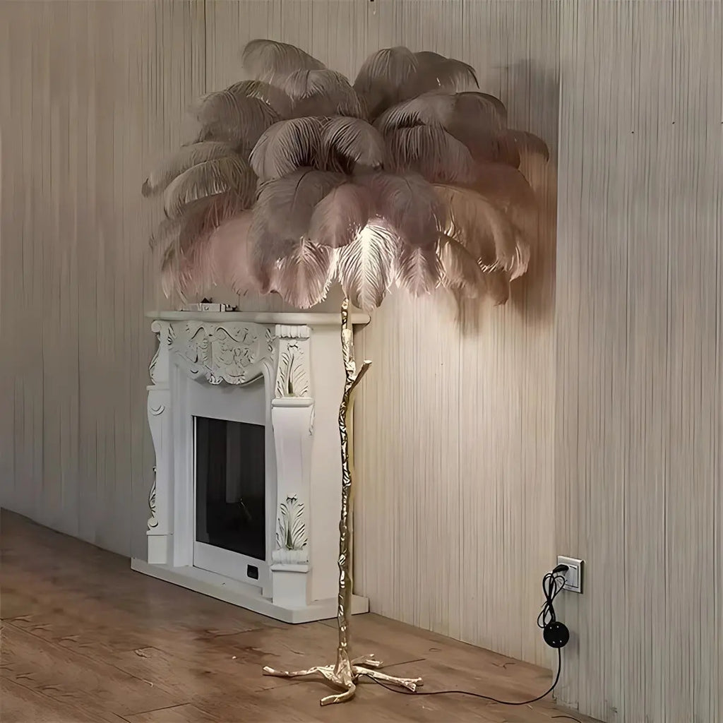 Antizer Feather Palm Tree Floor Lamp for Living Room
