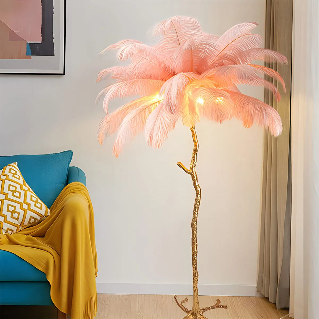 Antizer Feather Palm Tree Floor Lamp for Living Room
