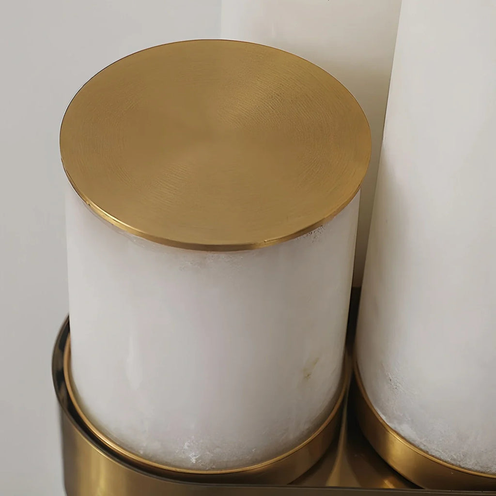 Antizer Copper & Natural Spanish Alabaster Piped Floor Lamp