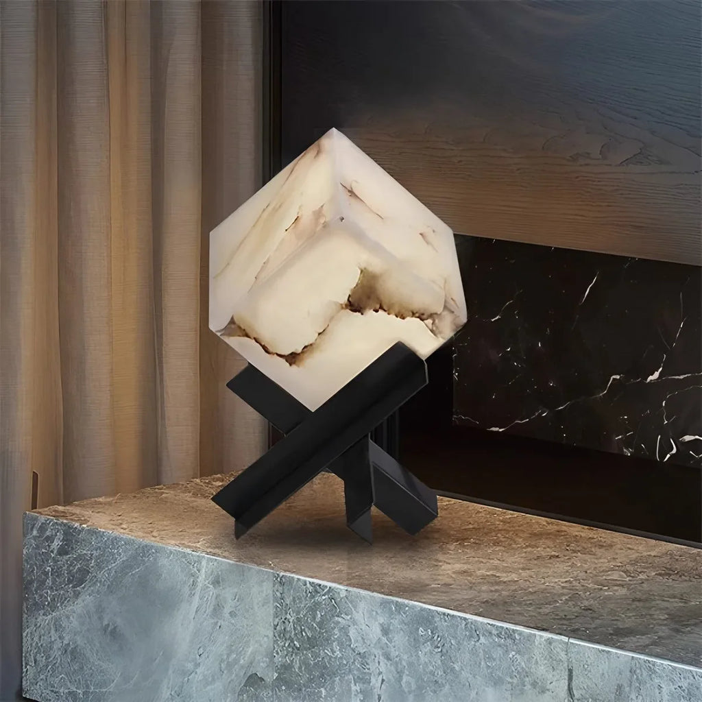 Antizer Light Luxury Study Square Spanish Alabaster Table Lamp