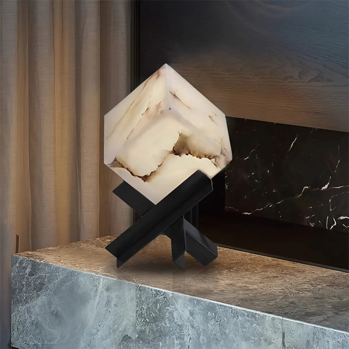 Antizer Light Luxury Study Square Spanish Alabaster Table Lamp