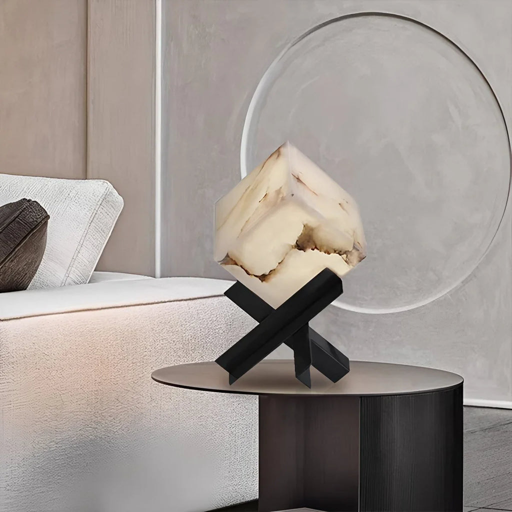 Antizer Light Luxury Study Square Spanish Alabaster Table Lamp
