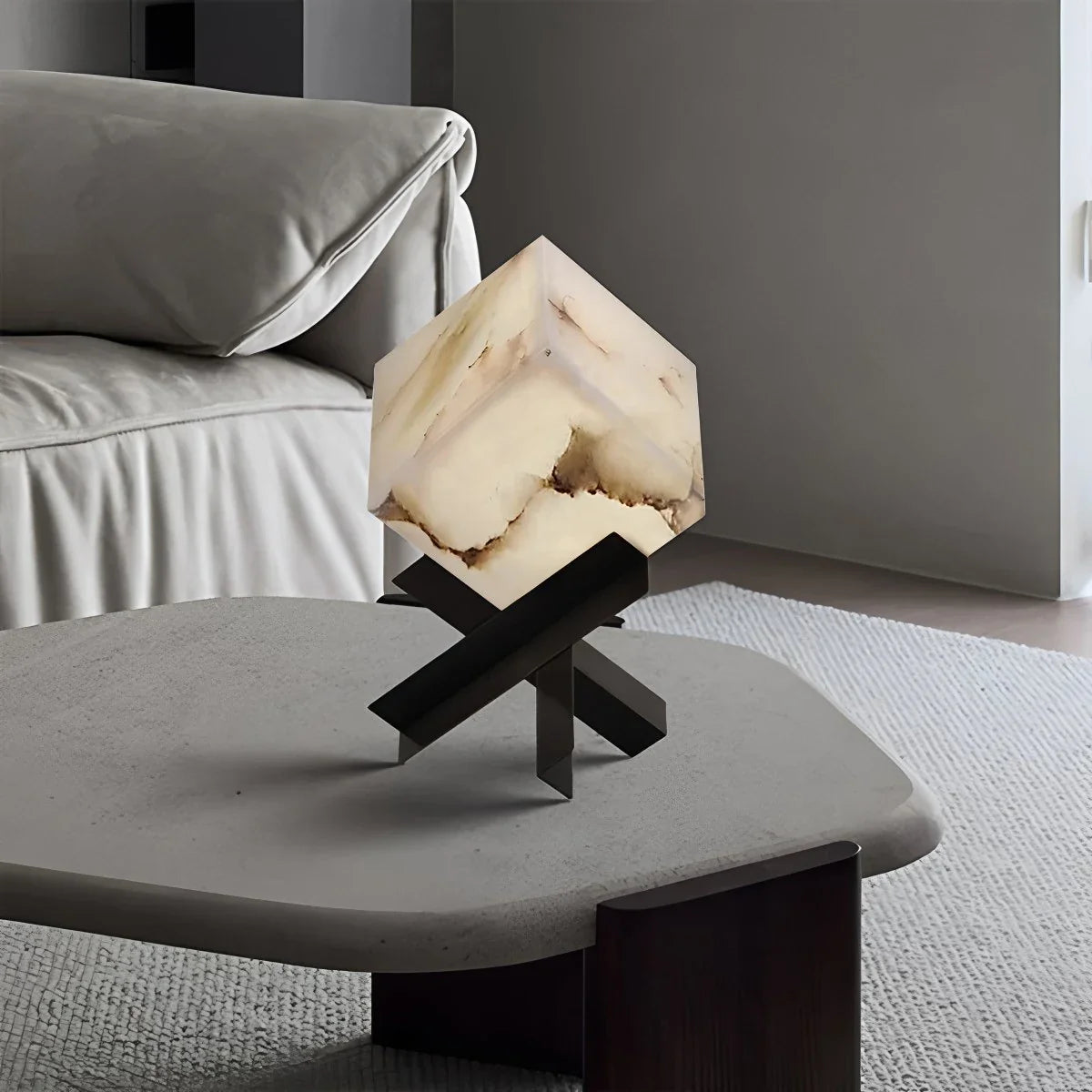 Antizer Light Luxury Study Square Spanish Alabaster Table Lamp