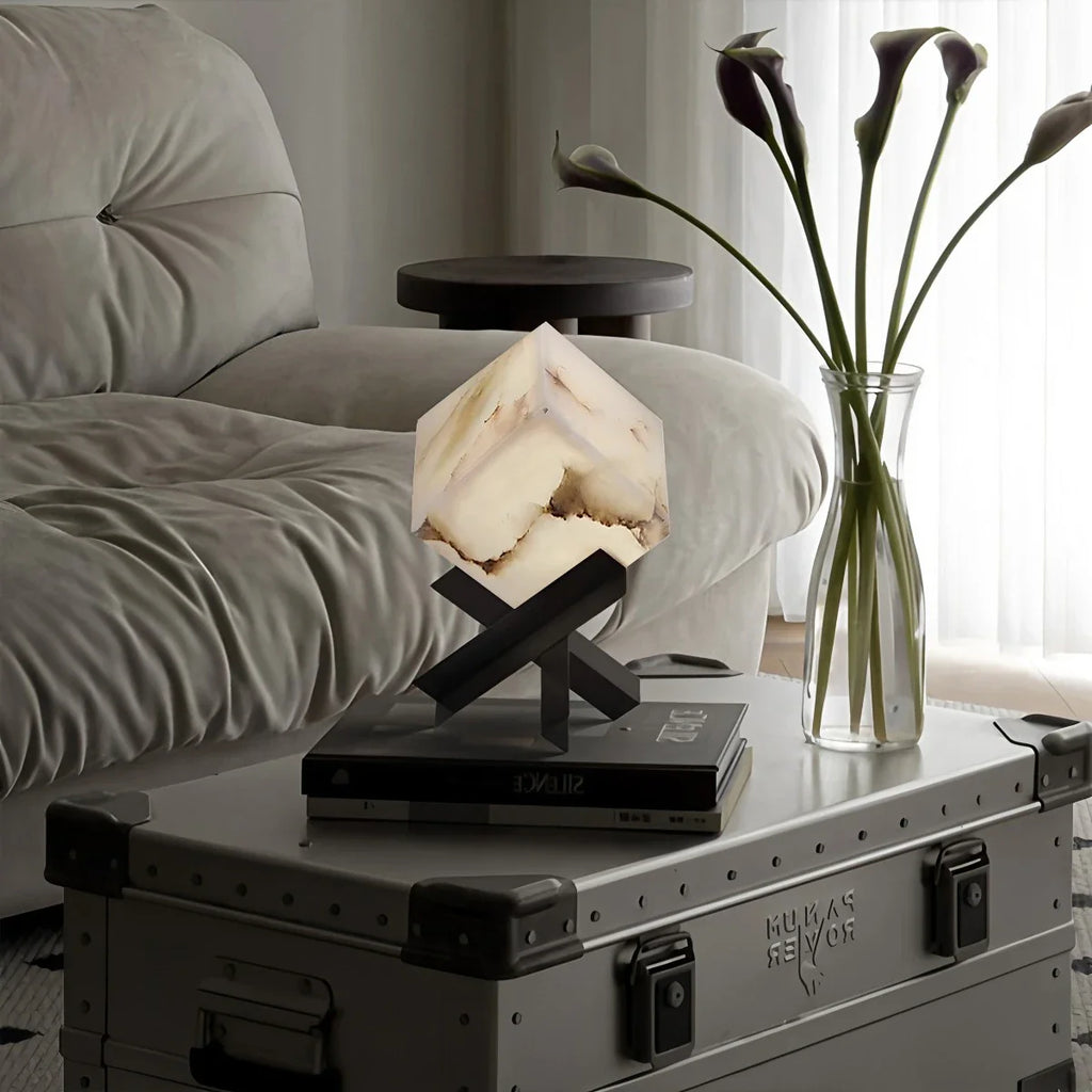 Antizer Light Luxury Study Square Spanish Alabaster Table Lamp