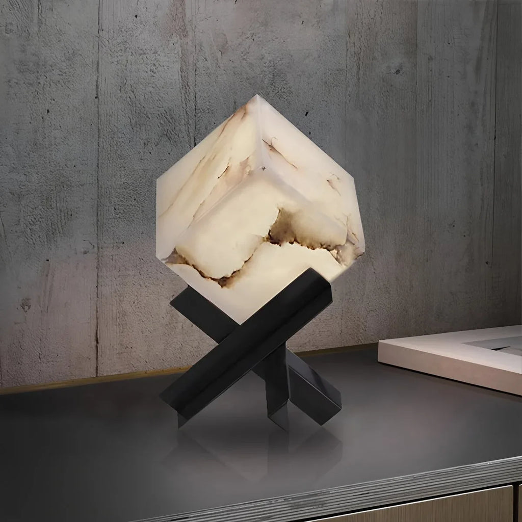 Antizer Light Luxury Study Square Spanish Alabaster Table Lamp