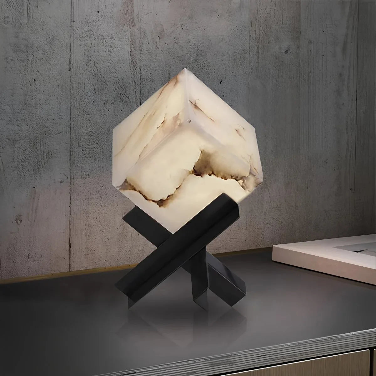 Antizer Light Luxury Study Square Spanish Alabaster Table Lamp