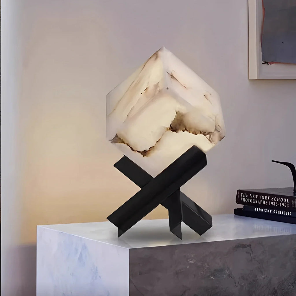 Antizer Light Luxury Study Square Spanish Alabaster Table Lamp