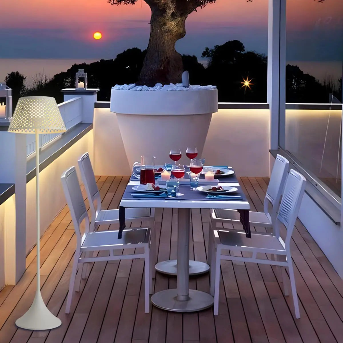 Antizer Vine Woven Floor Lamp for Outdoor