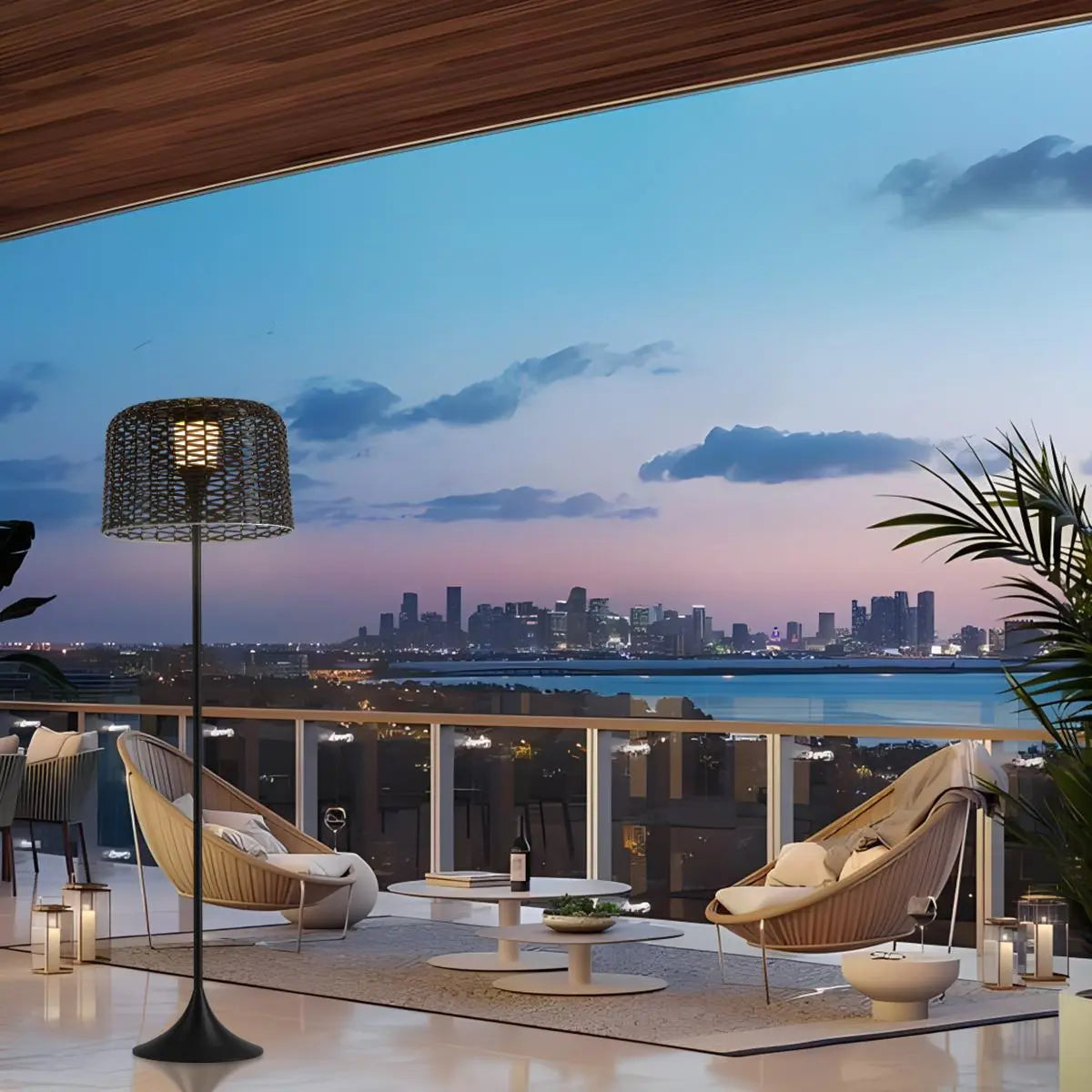 Antizer Vine Woven Floor Lamp for Outdoor