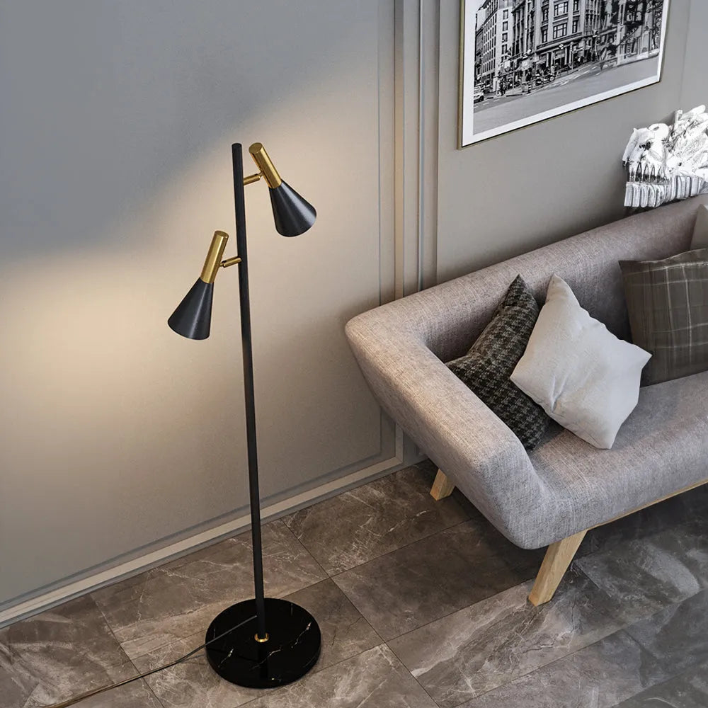 Antizer 2-Bulb Adjustable Pole Floor Lamp