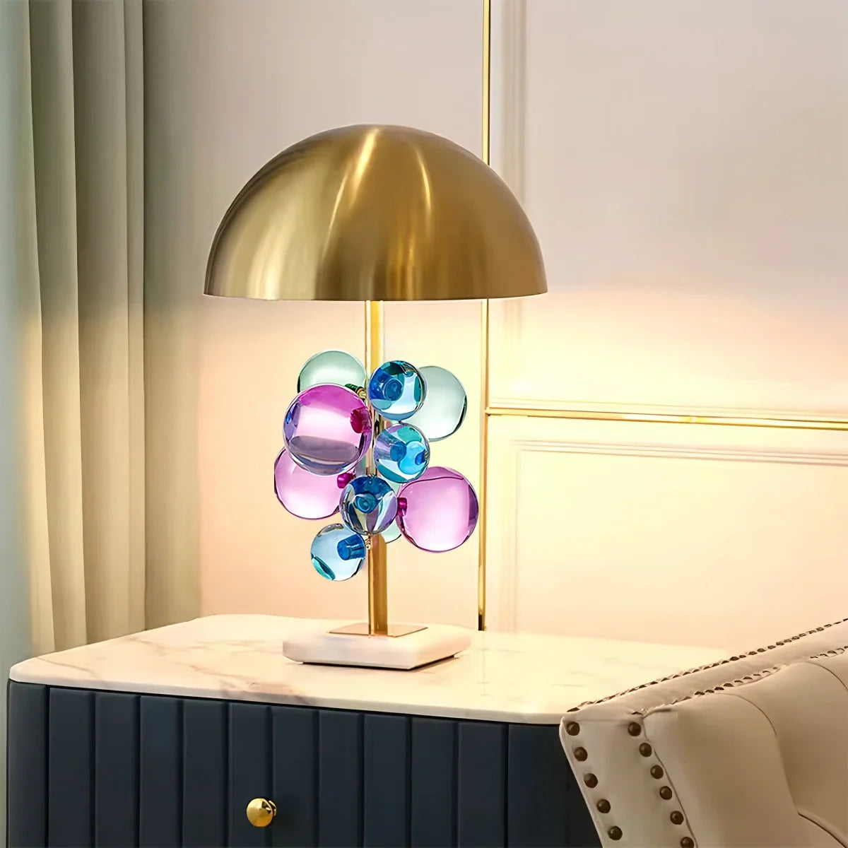 Antizer Bubble Dome Table Lamp for Bedside Table