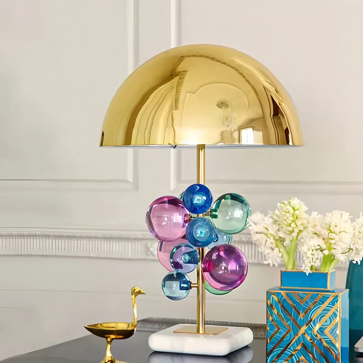 Antizer Bubble Dome Table Lamp for Bedside Table