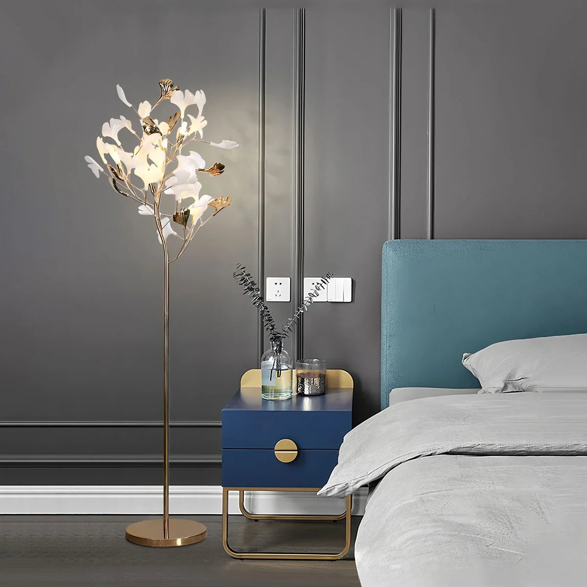 Antizer Ginkgo Leaf Floor Lamp for Living Room