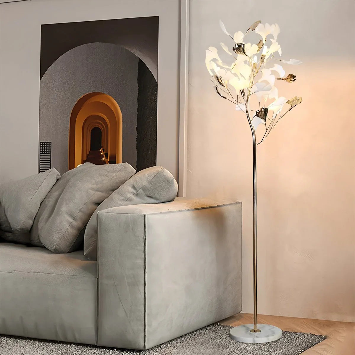 Antizer Ginkgo Leaf Floor Lamp for Living Room
