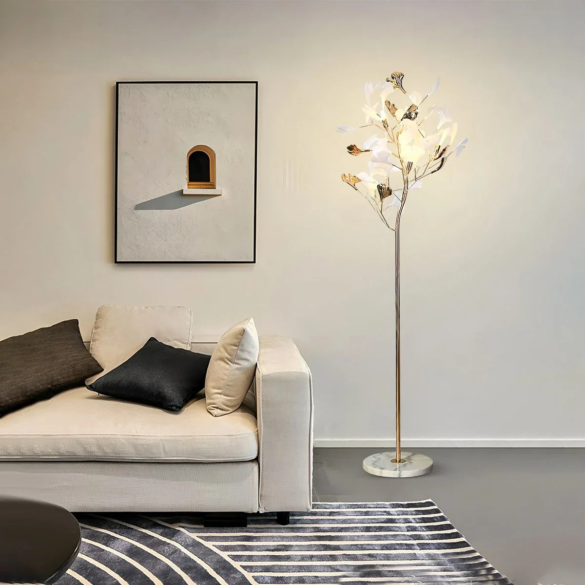 Antizer Ginkgo Leaf Floor Lamp for Living Room
