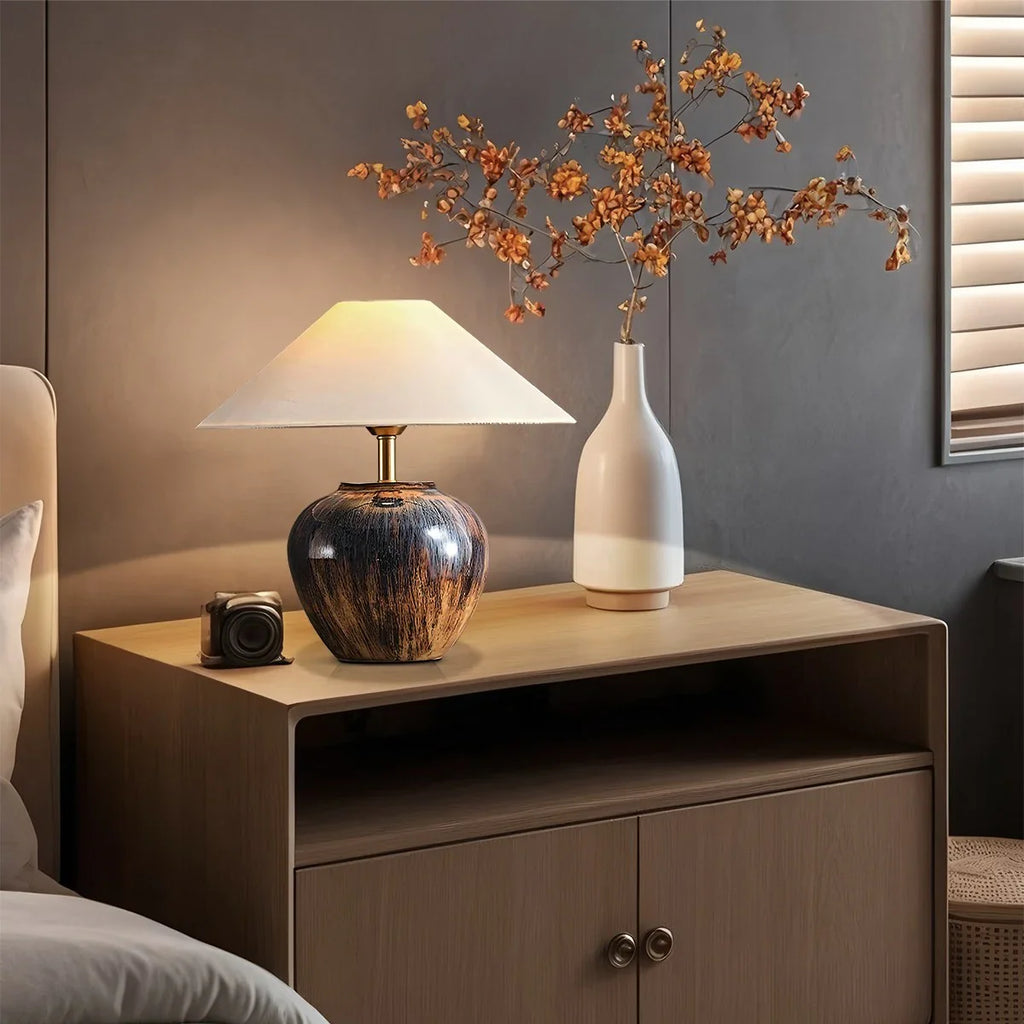 Antizer Glazed Ceramic Table Lamp