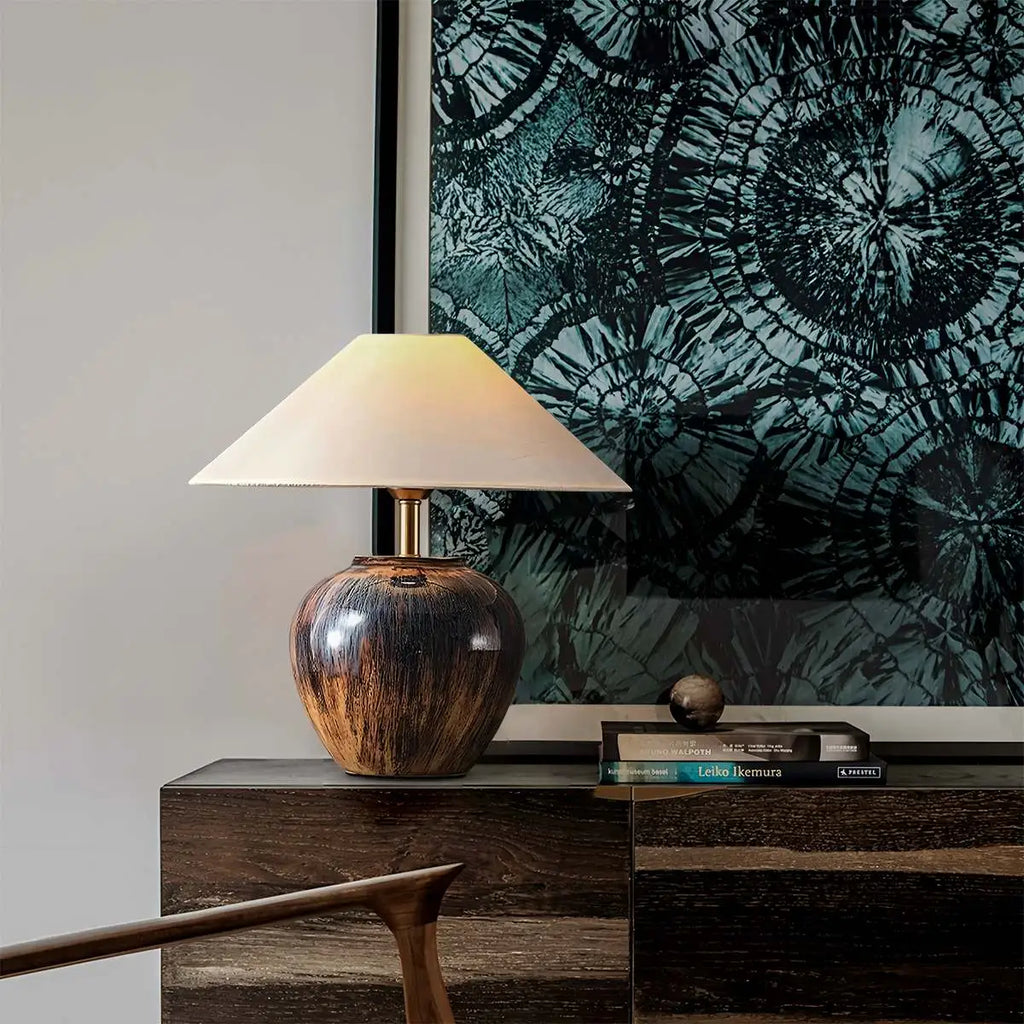 Antizer Glazed Ceramic Table Lamp