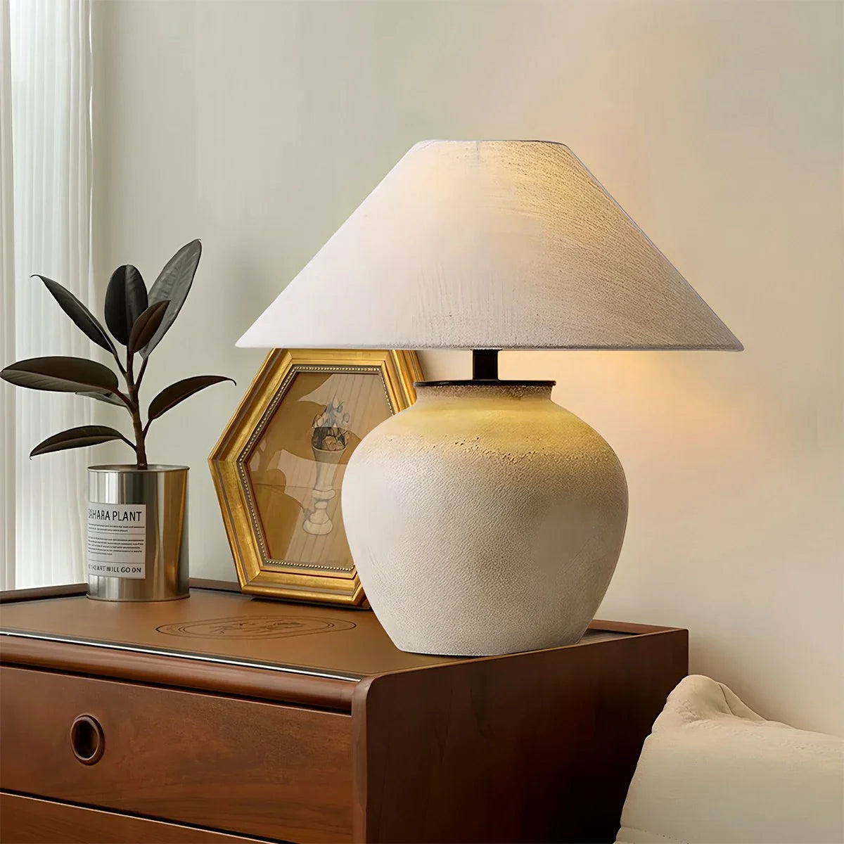 Antizer Retro Ceramic Jar Table Lamp