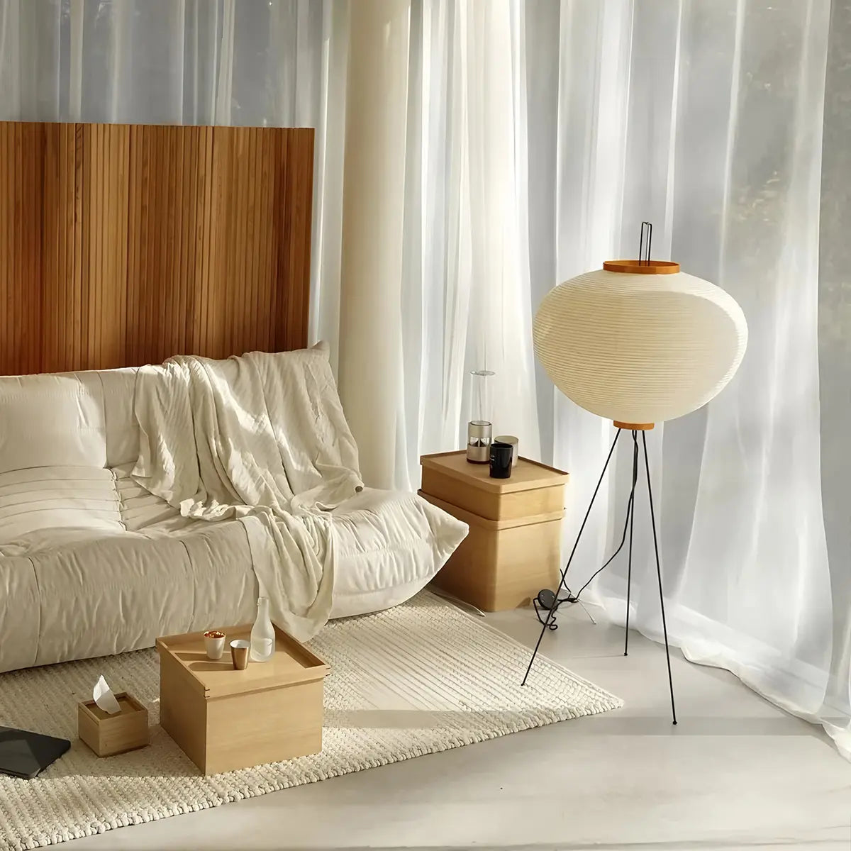 Antizer Rice Paper Art Floor & Table Lamp