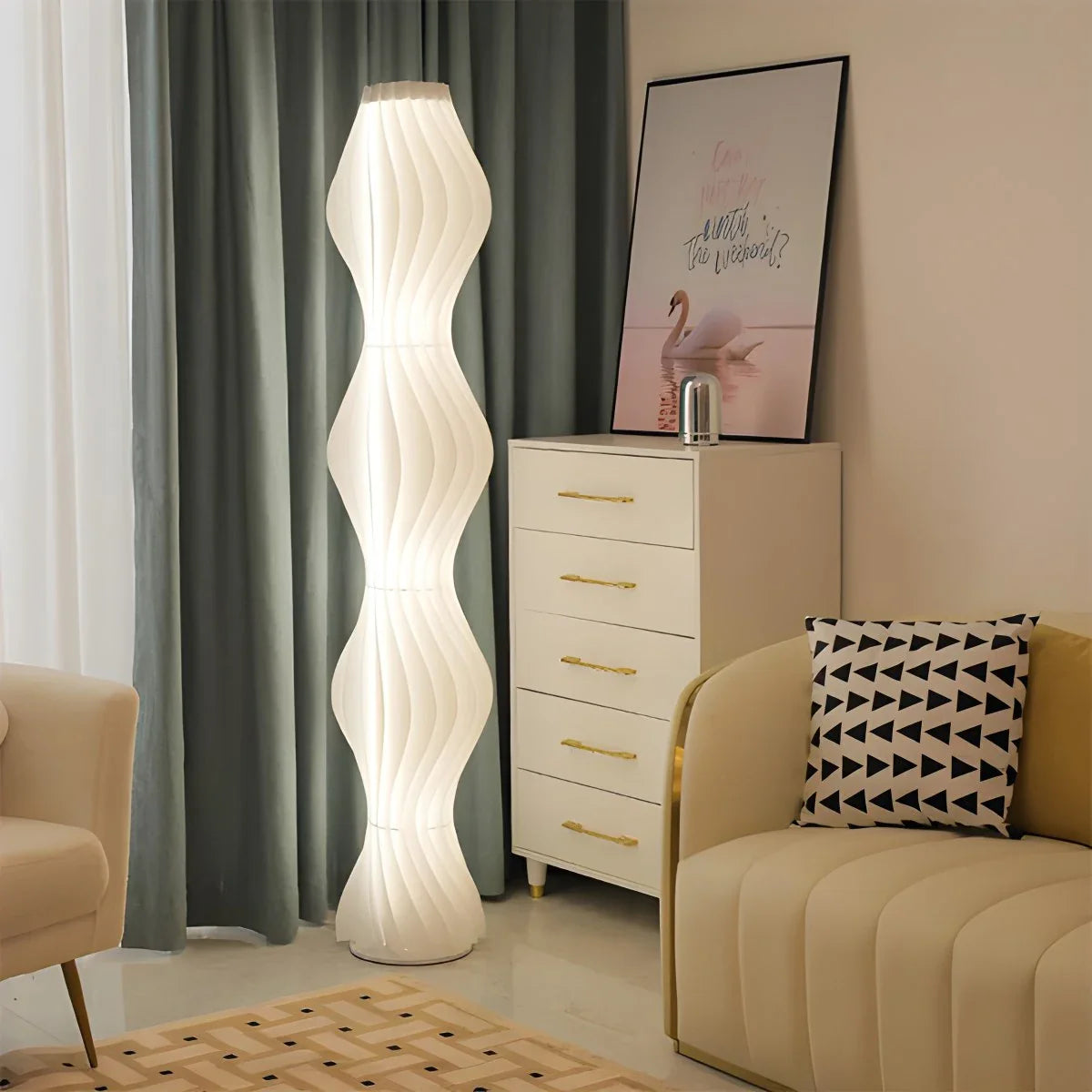Antizer Wave Column Floor Lamp for Living Room Bedroom