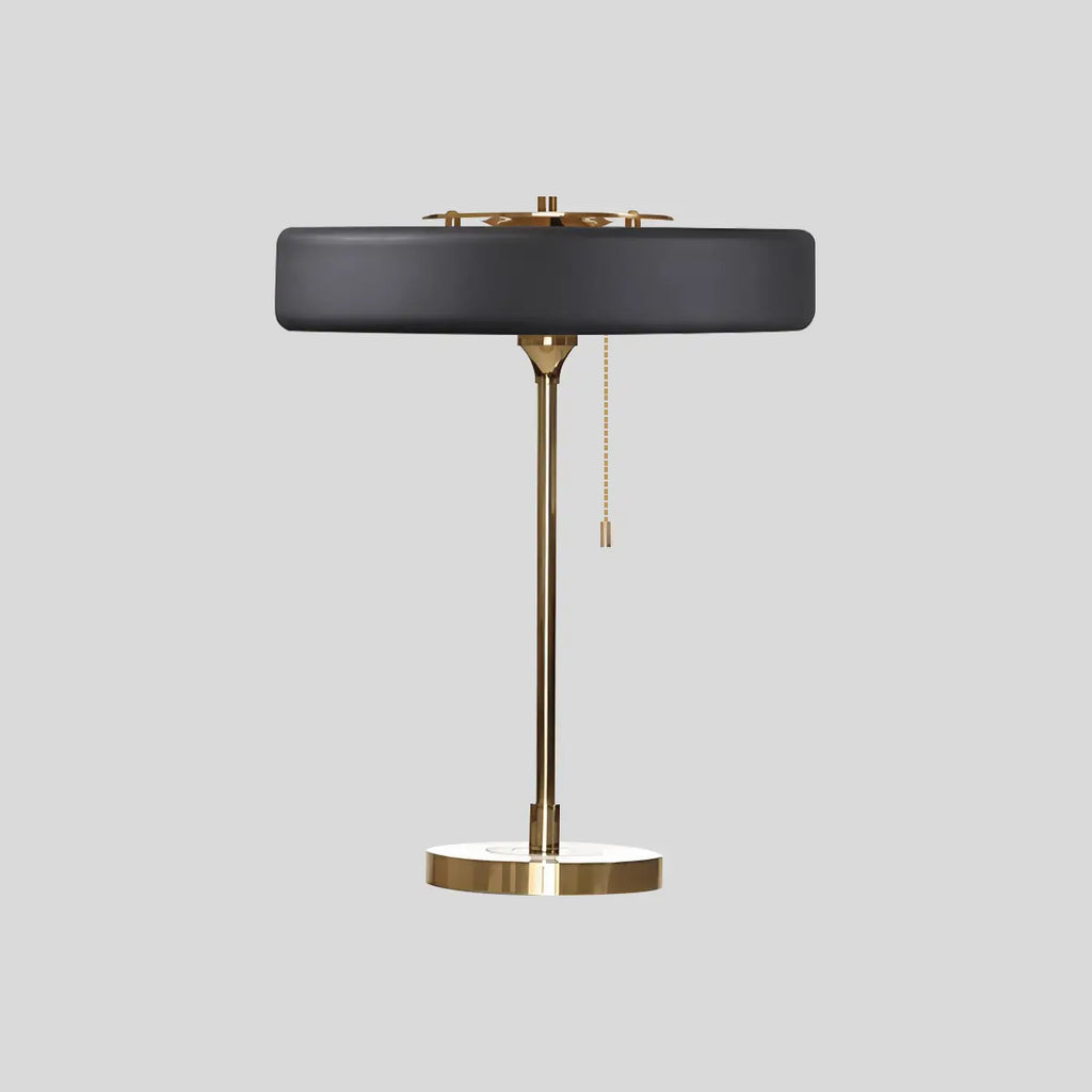 Antizer Mid-Century Round Table Lamp with Pull Chain