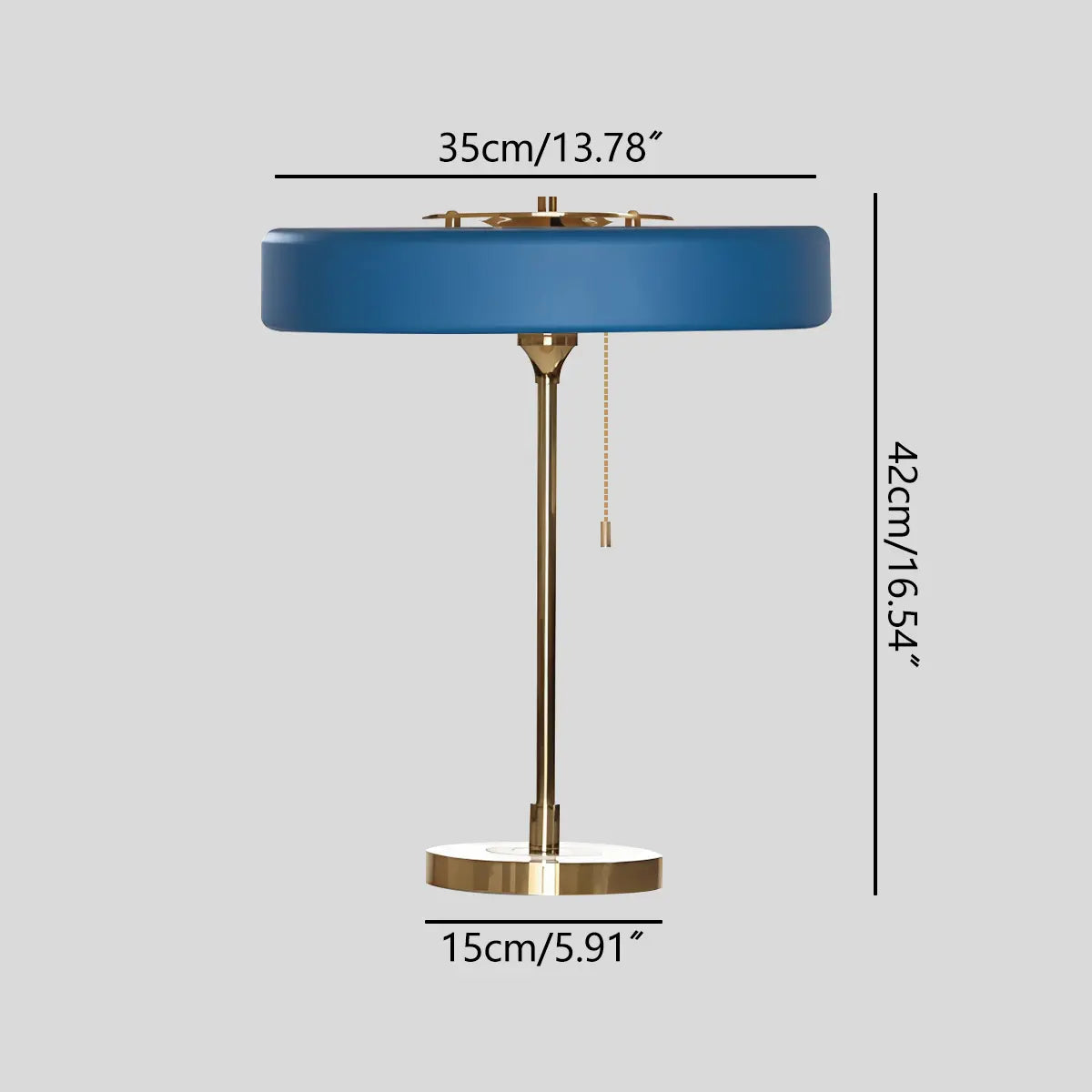 Antizer Mid-Century Round Table Lamp with Pull Chain