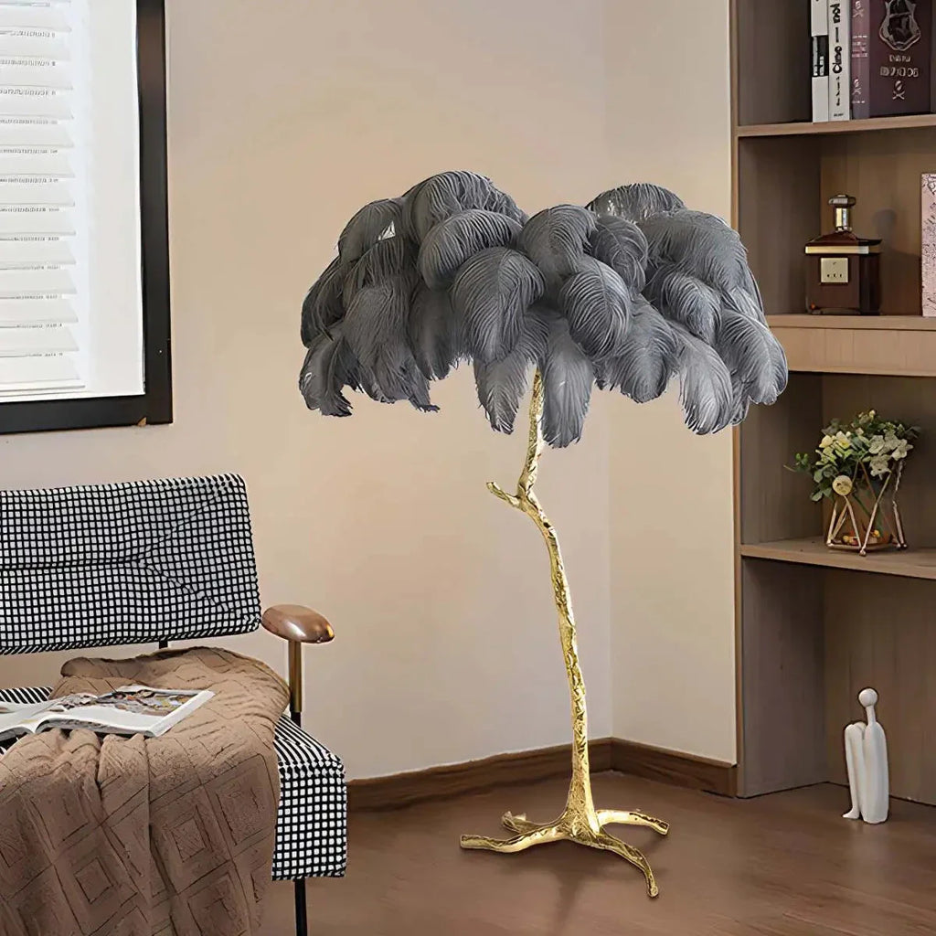 Antizer Feather Palm Tree Floor Lamp for Living Room