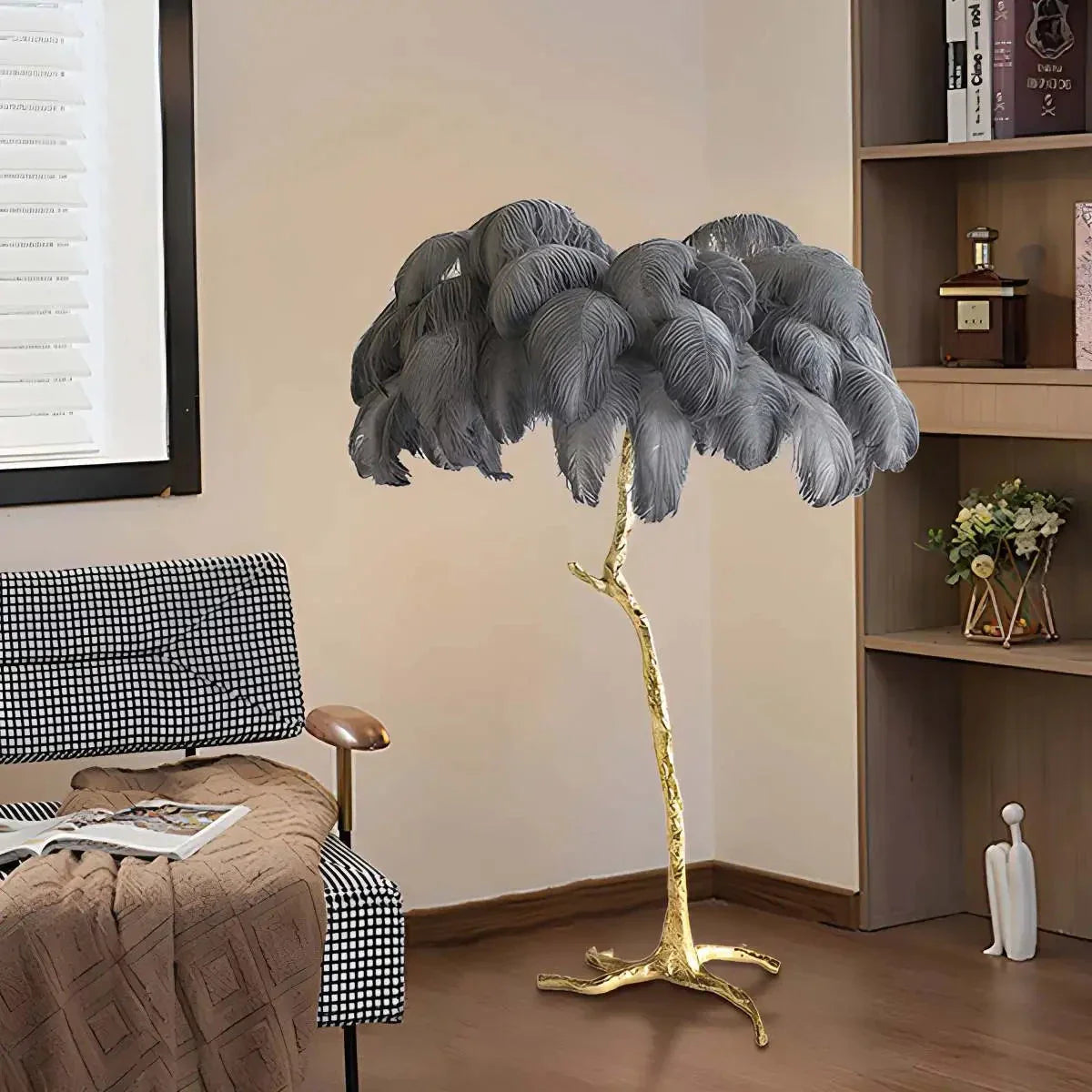 Antizer Feather Palm Tree Floor Lamp for Living Room