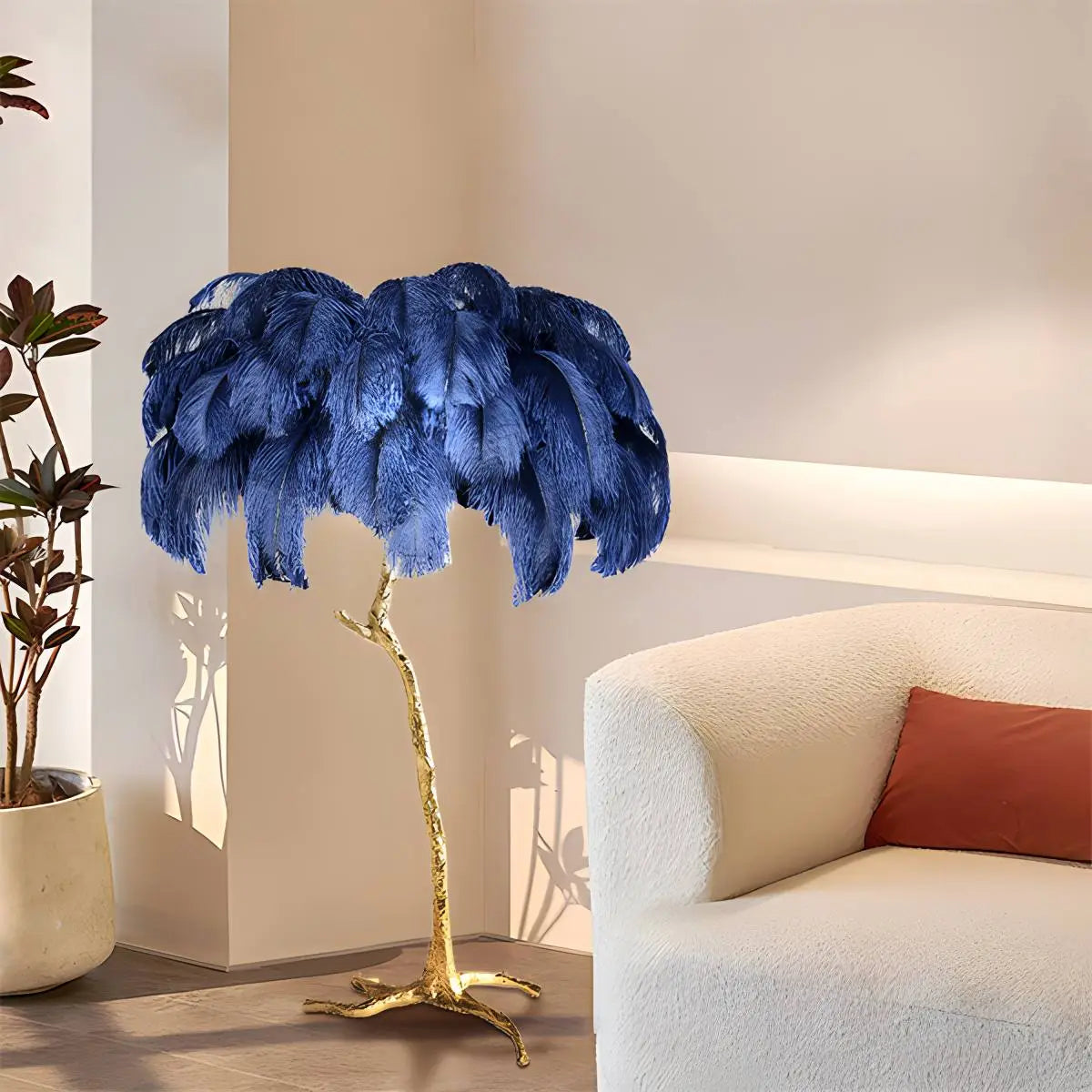 Antizer Feather Palm Tree Floor Lamp for Living Room