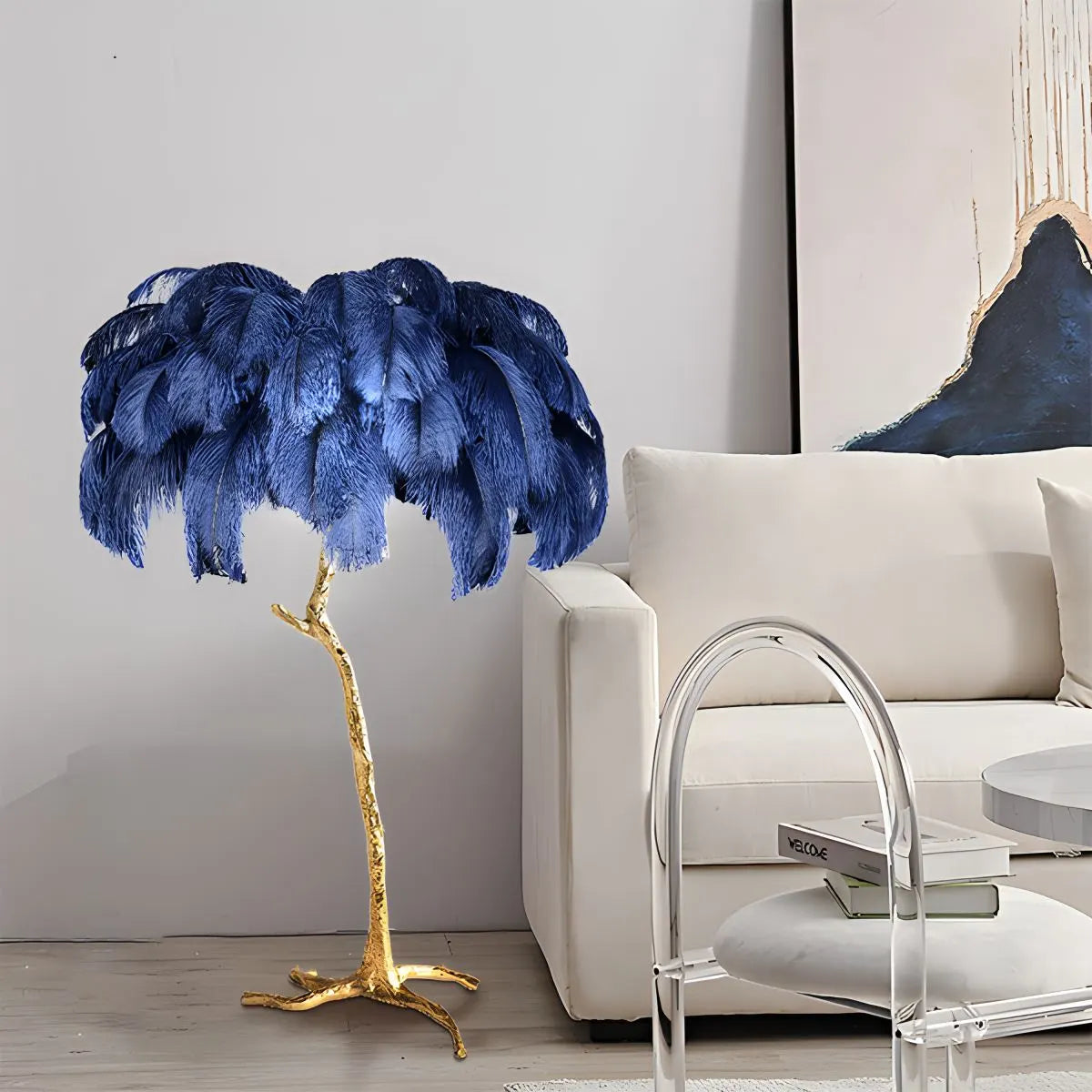 Antizer Feather Palm Tree Floor Lamp for Living Room