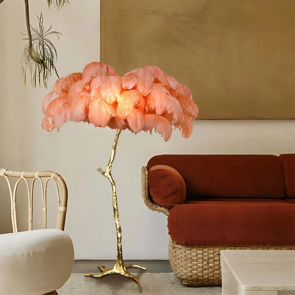 Antizer Feather Palm Tree Floor Lamp for Living Room