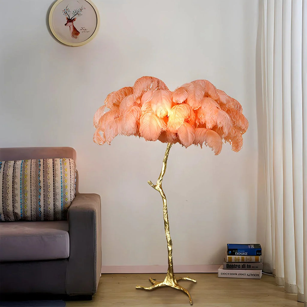 Antizer Feather Palm Tree Floor Lamp for Living Room