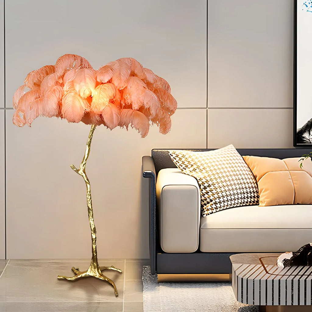 Antizer Feather Palm Tree Floor Lamp for Living Room