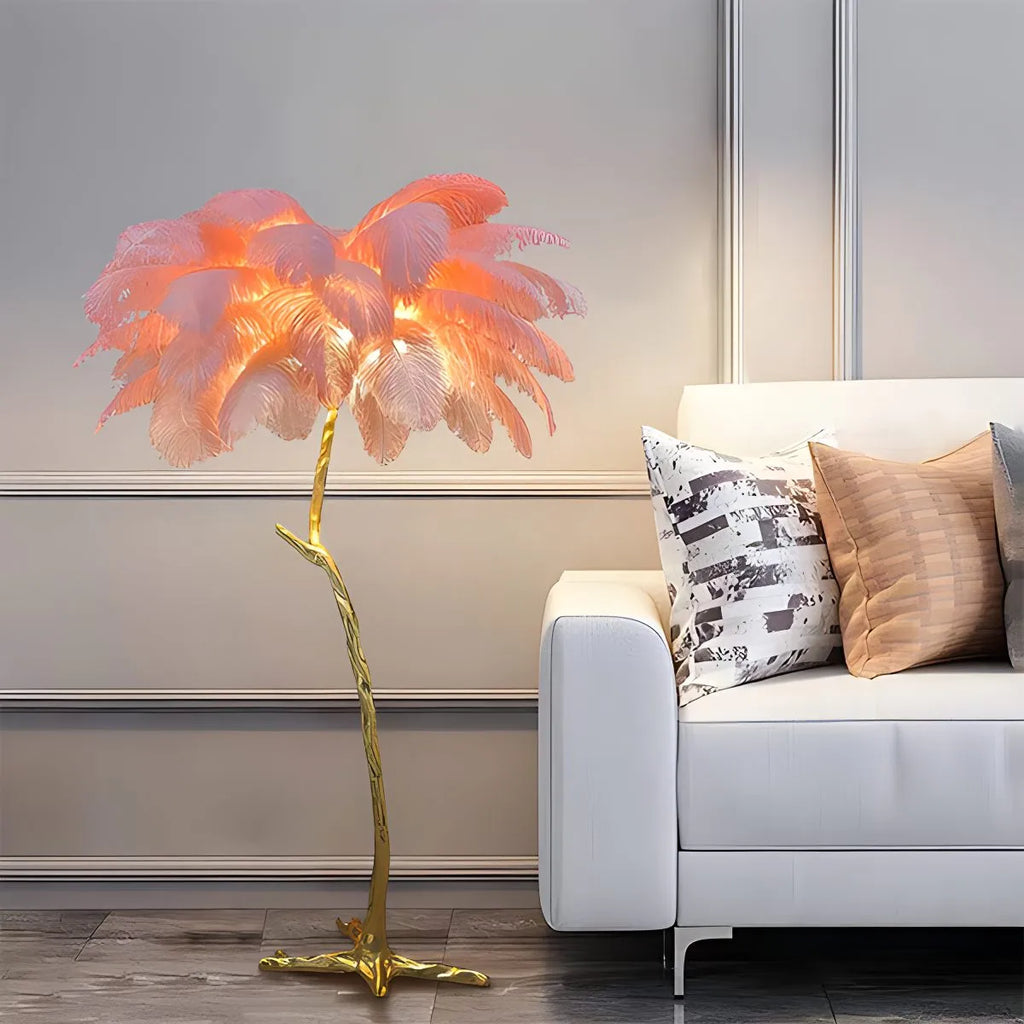 Antizer Feather Palm Tree Floor Lamp for Living Room