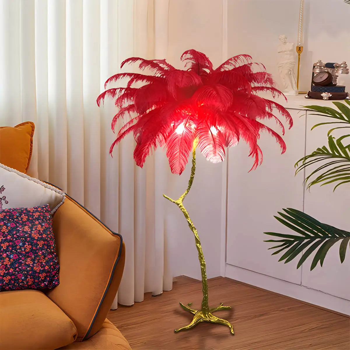 Antizer Feather Palm Tree Floor Lamp for Living Room