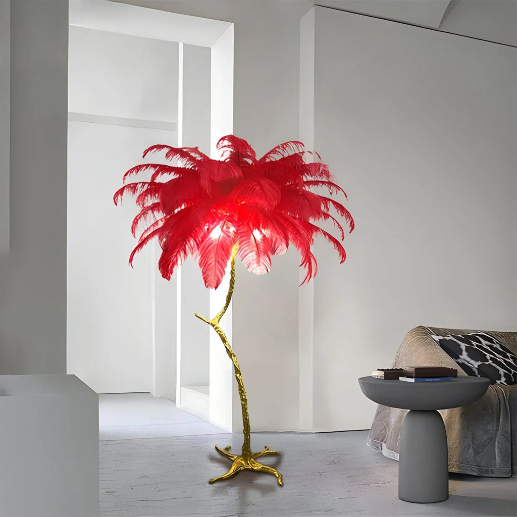 Antizer Feather Palm Tree Floor Lamp for Living Room