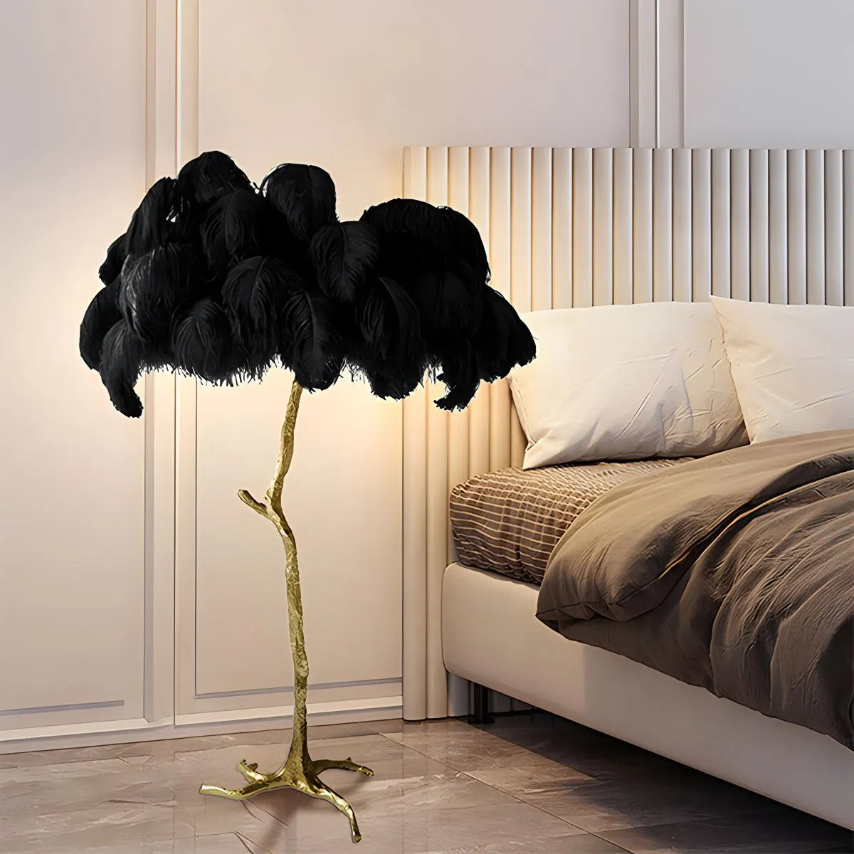 Antizer Feather Palm Tree Floor Lamp for Living Room