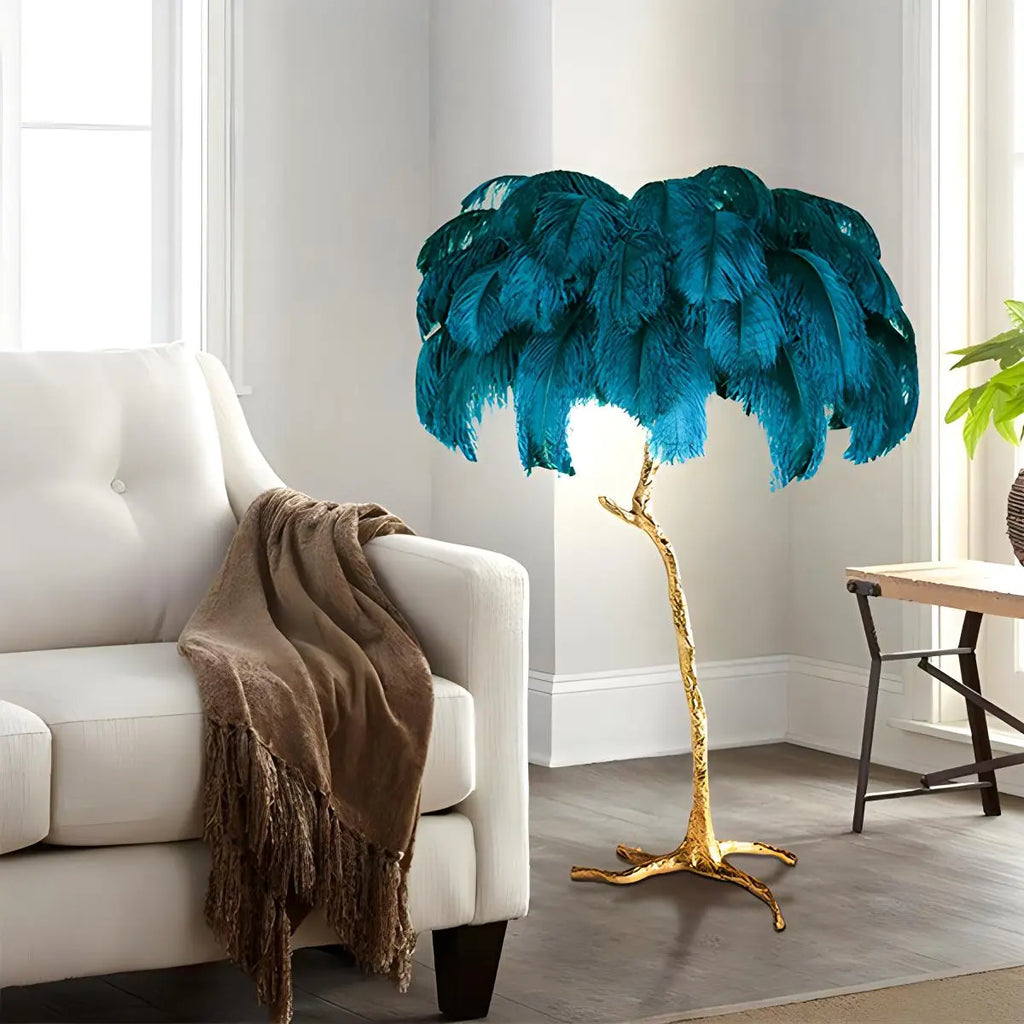 Antizer Feather Palm Tree Floor Lamp for Living Room