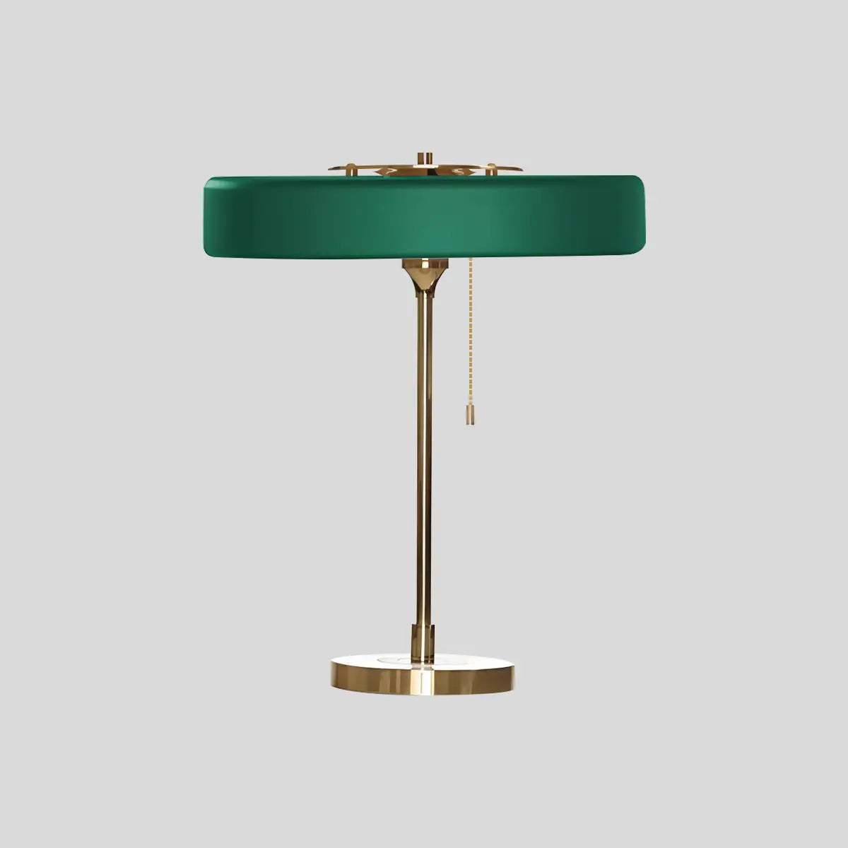 Antizer Mid-Century Round Table Lamp with Pull Chain