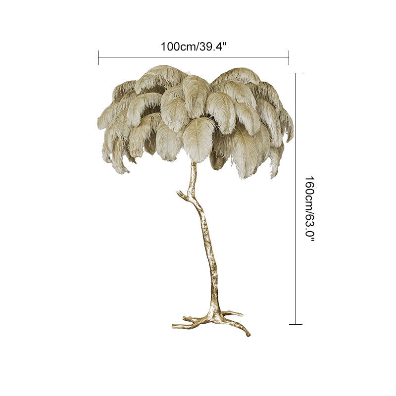 Antizer Feather Palm Tree Floor Lamp for Living Room