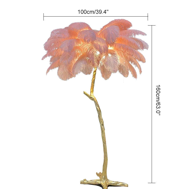Antizer Feather Palm Tree Floor Lamp for Living Room
