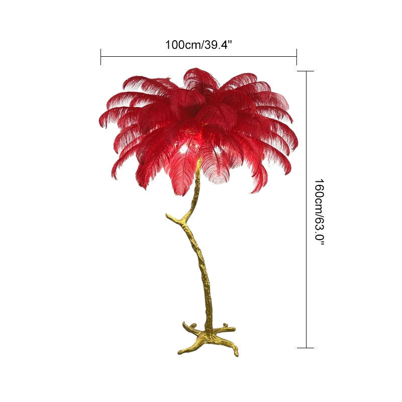 Antizer Feather Palm Tree Floor Lamp for Living Room